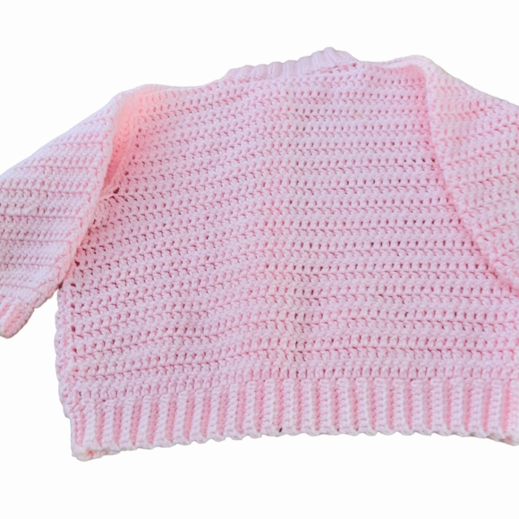 New Handmade Crochet Cardigan Sweater Primary Colored Buttons School Size 6/7? - Picture 3 of 3